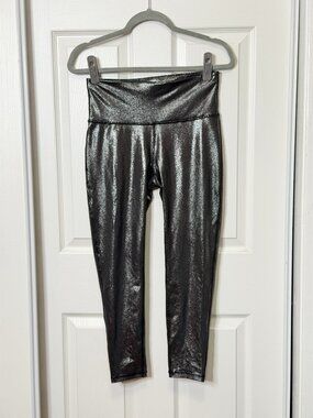 Metallic Black/Silver Xersion Leggings Women's Medium